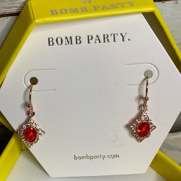 Ornate Lab created Tangerine Pink Bi Color rose gold plated Tourmaline earrings - Picture 1 of 4